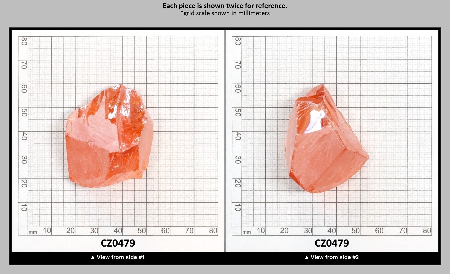 Papaya Cubic Zirconia Faceting Rough for Gem Cutting - Various Sizes : CZ0479