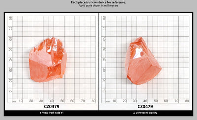 Papaya Cubic Zirconia Faceting Rough for Gem Cutting - Various Sizes : CZ0479