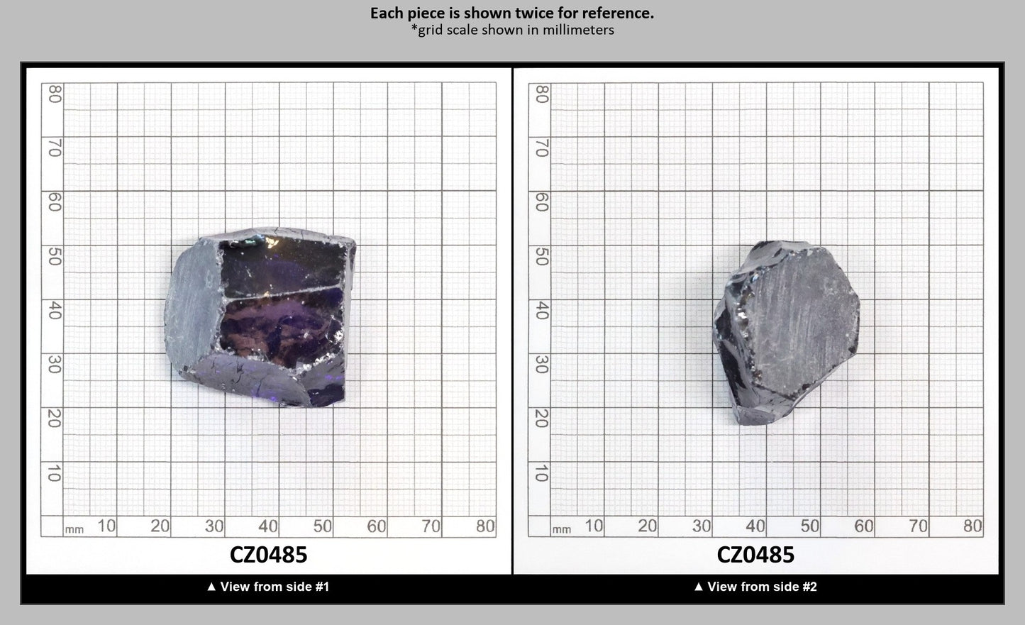 Tanzanite Cubic Zirconia Faceting Rough for Gem Cutting - Various Sizes : CZ0485