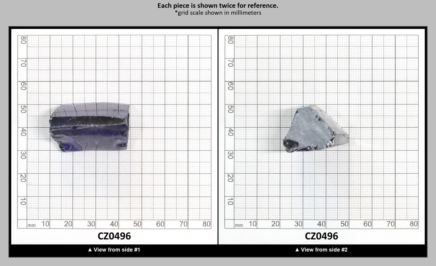 Tanzanite Cubic Zirconia Faceting Rough for Gem Cutting - Various Sizes : CZ0496