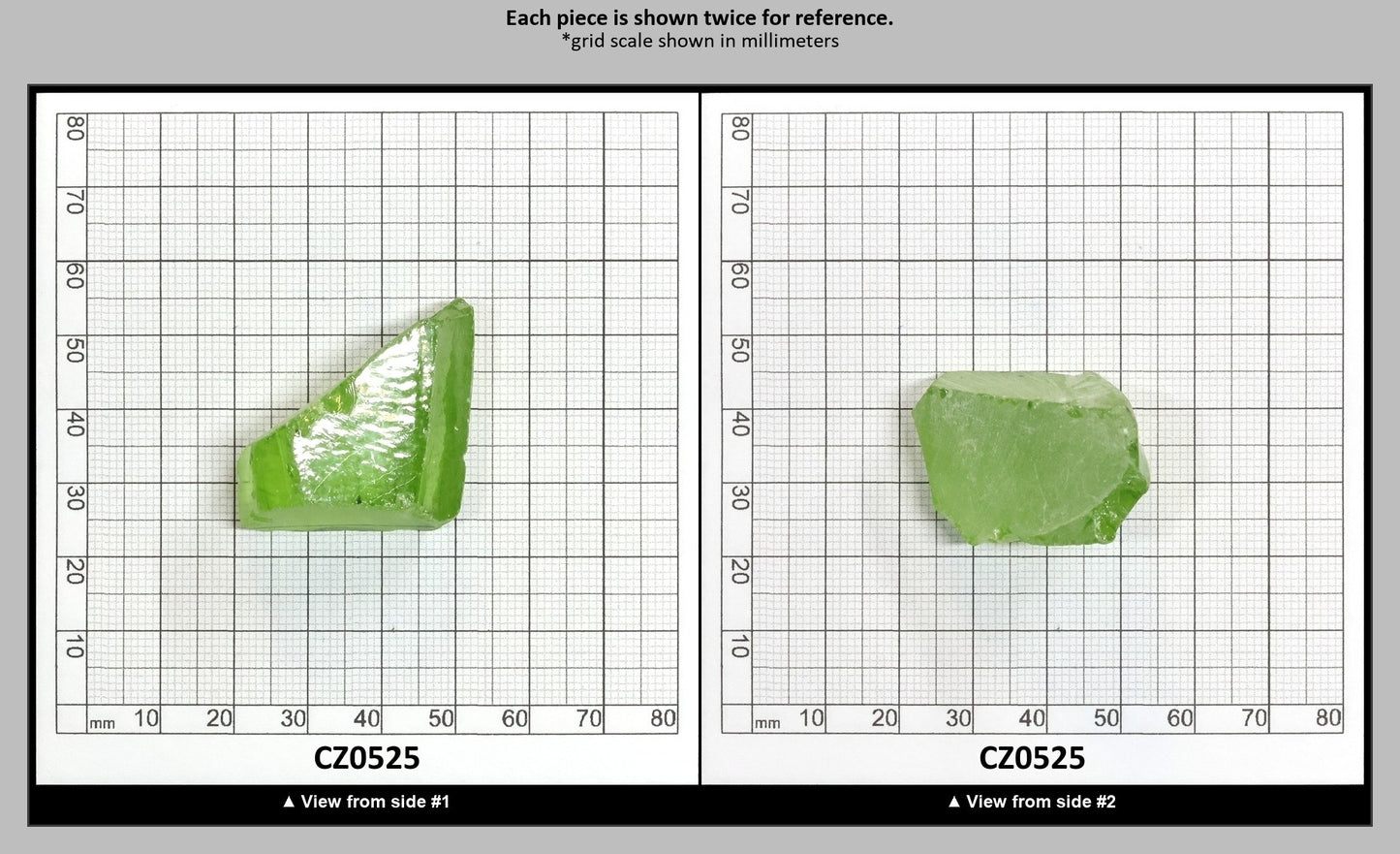 Heliodor Cubic Zirconia Faceting Rough for Gem Cutting - Various Sizes : CZ0525