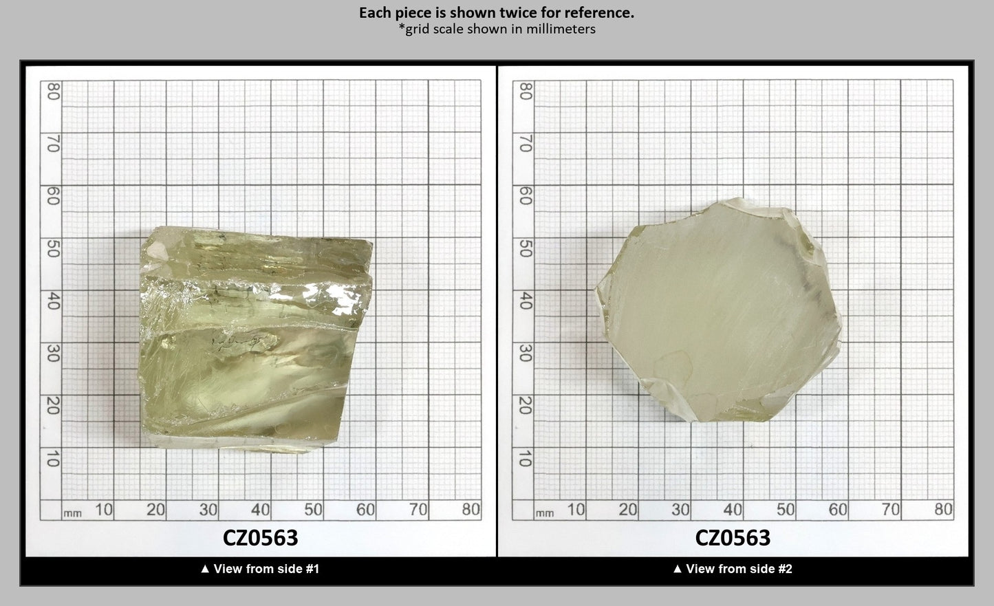 Lime Diamond Cubic Zirconia Faceting Rough for Gem Cutting - Various Sizes : CZ0563