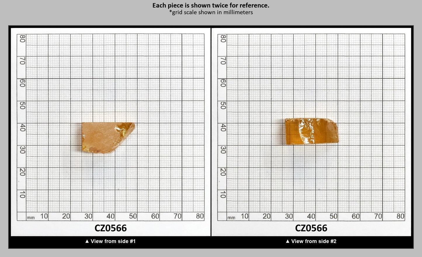 Gold Cubic Zirconia Faceting Rough for Gem Cutting - Various Sizes : CZ0566