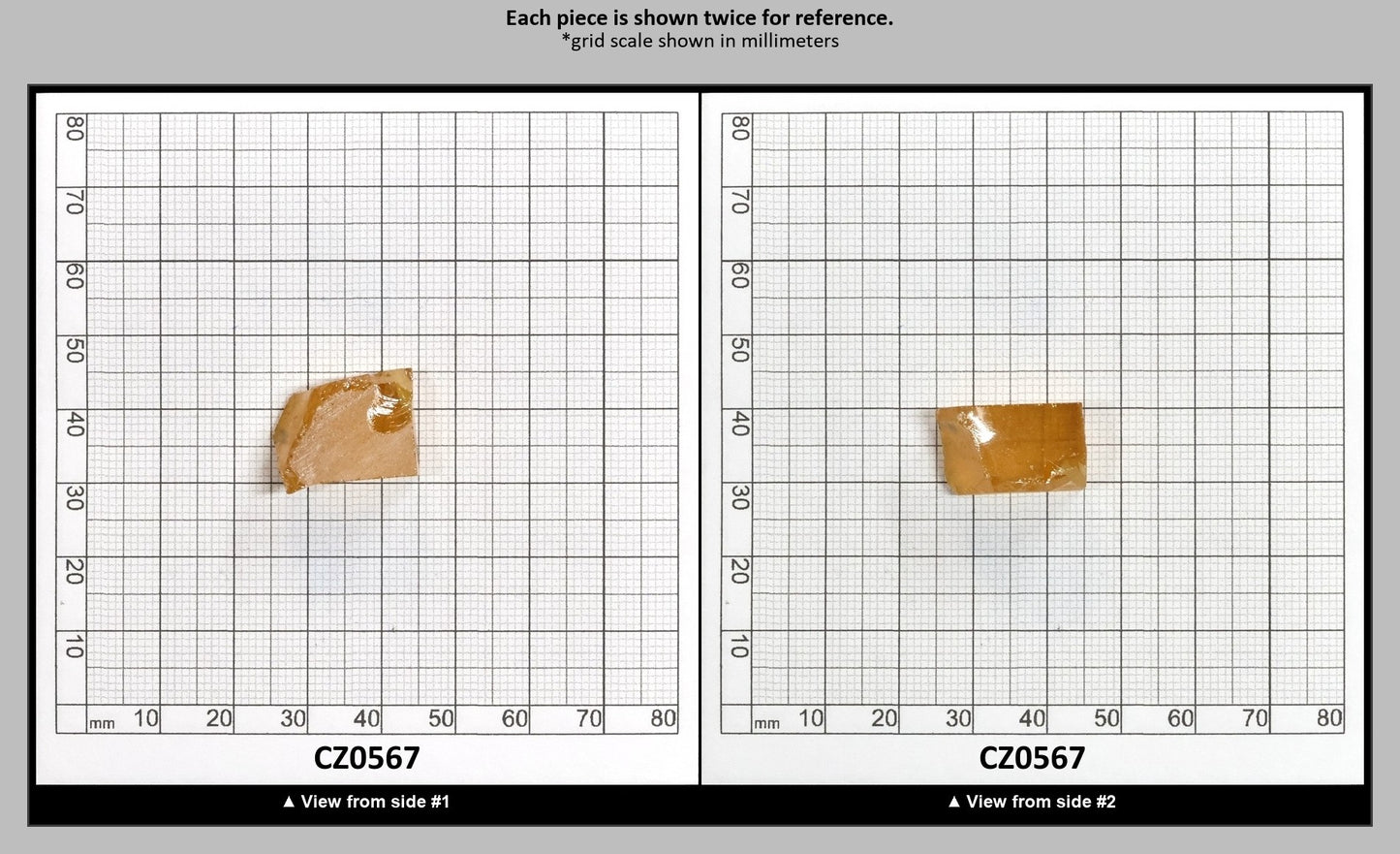 Gold Cubic Zirconia Faceting Rough for Gem Cutting - Various Sizes : CZ0567