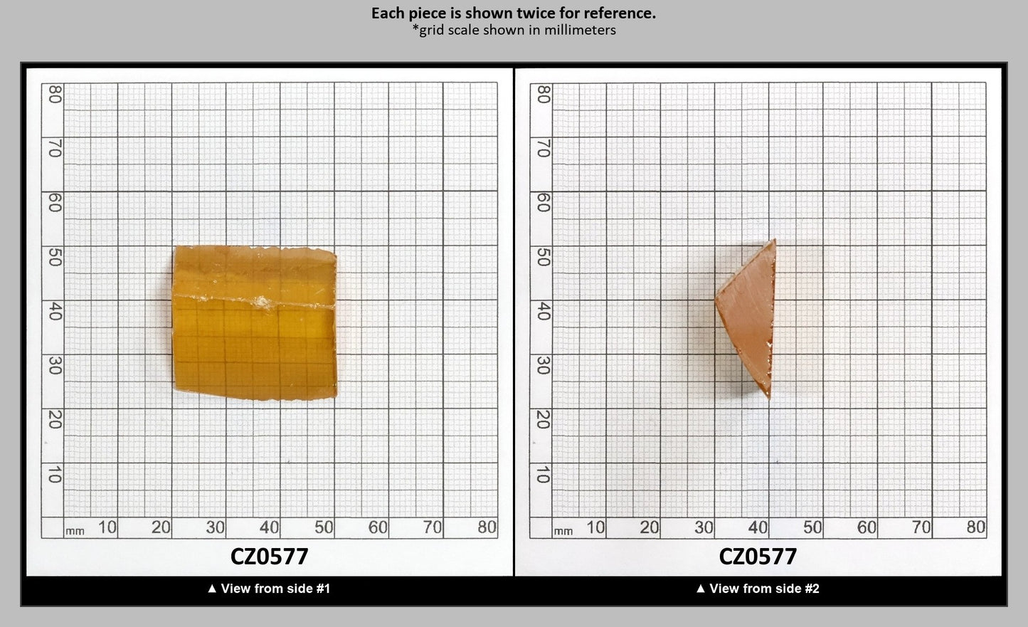 Gold Cubic Zirconia Faceting Rough for Gem Cutting - Various Sizes : CZ0577