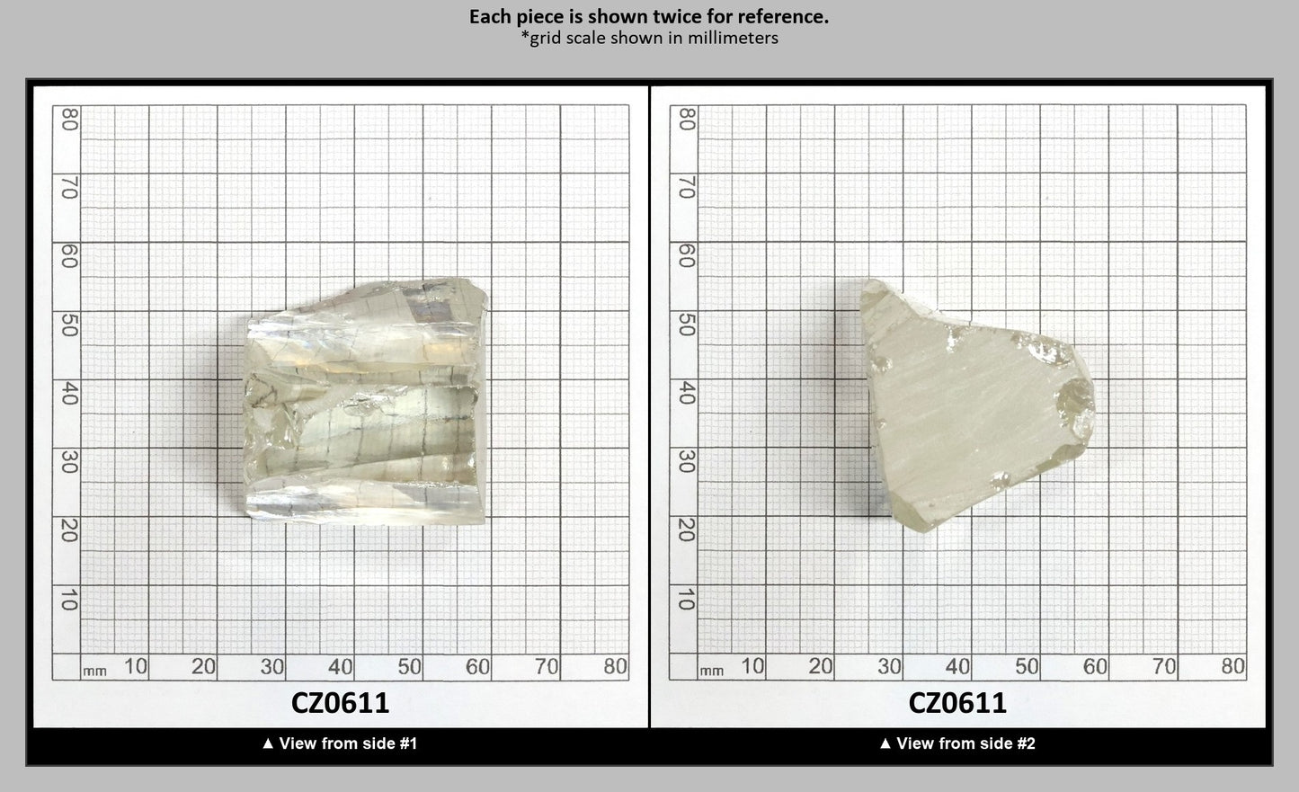 Lime Diamond Cubic Zirconia Faceting Rough for Gem Cutting - Various Sizes : CZ0611