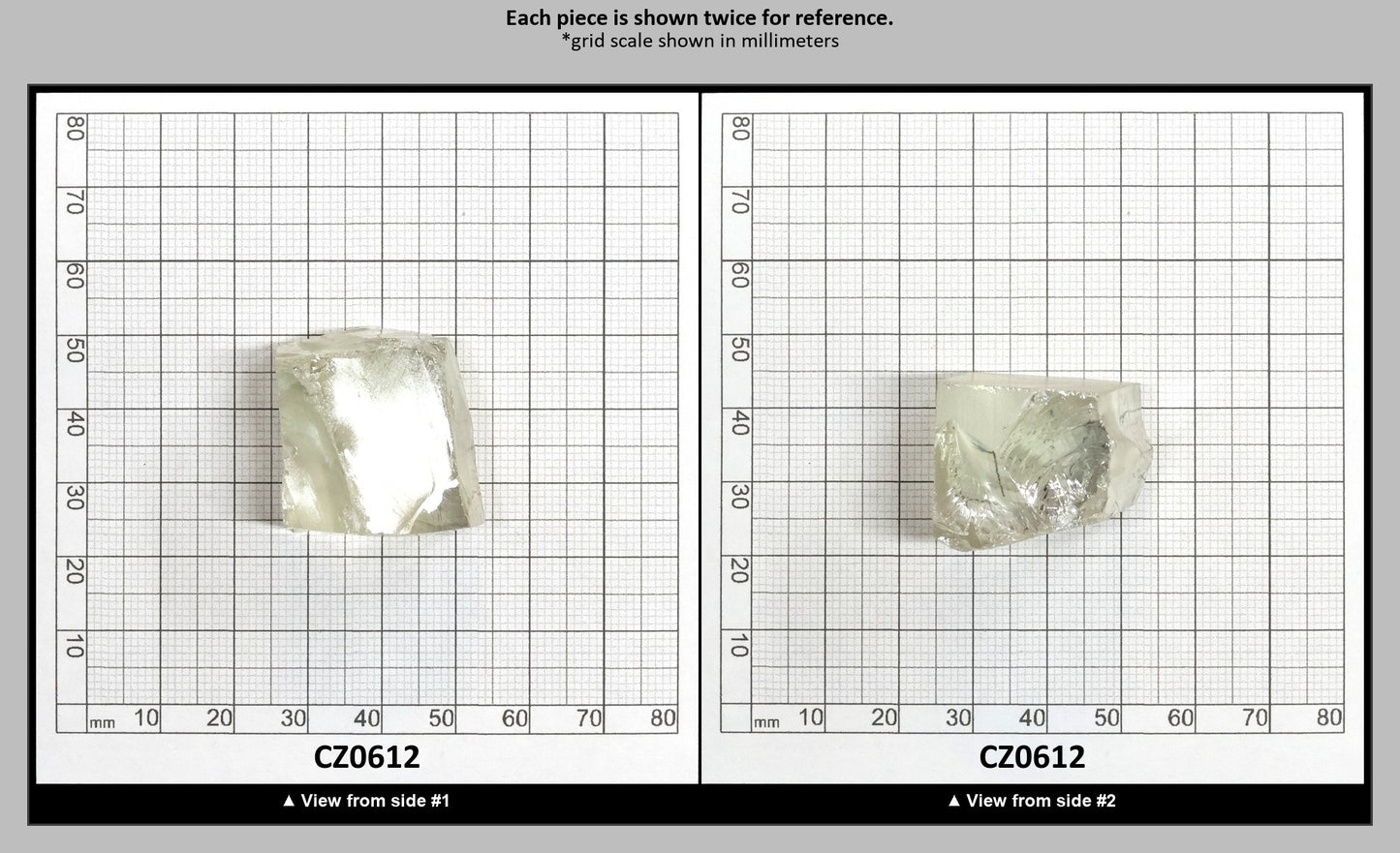 Lime Diamond Cubic Zirconia Faceting Rough for Gem Cutting - Various Sizes : CZ0612