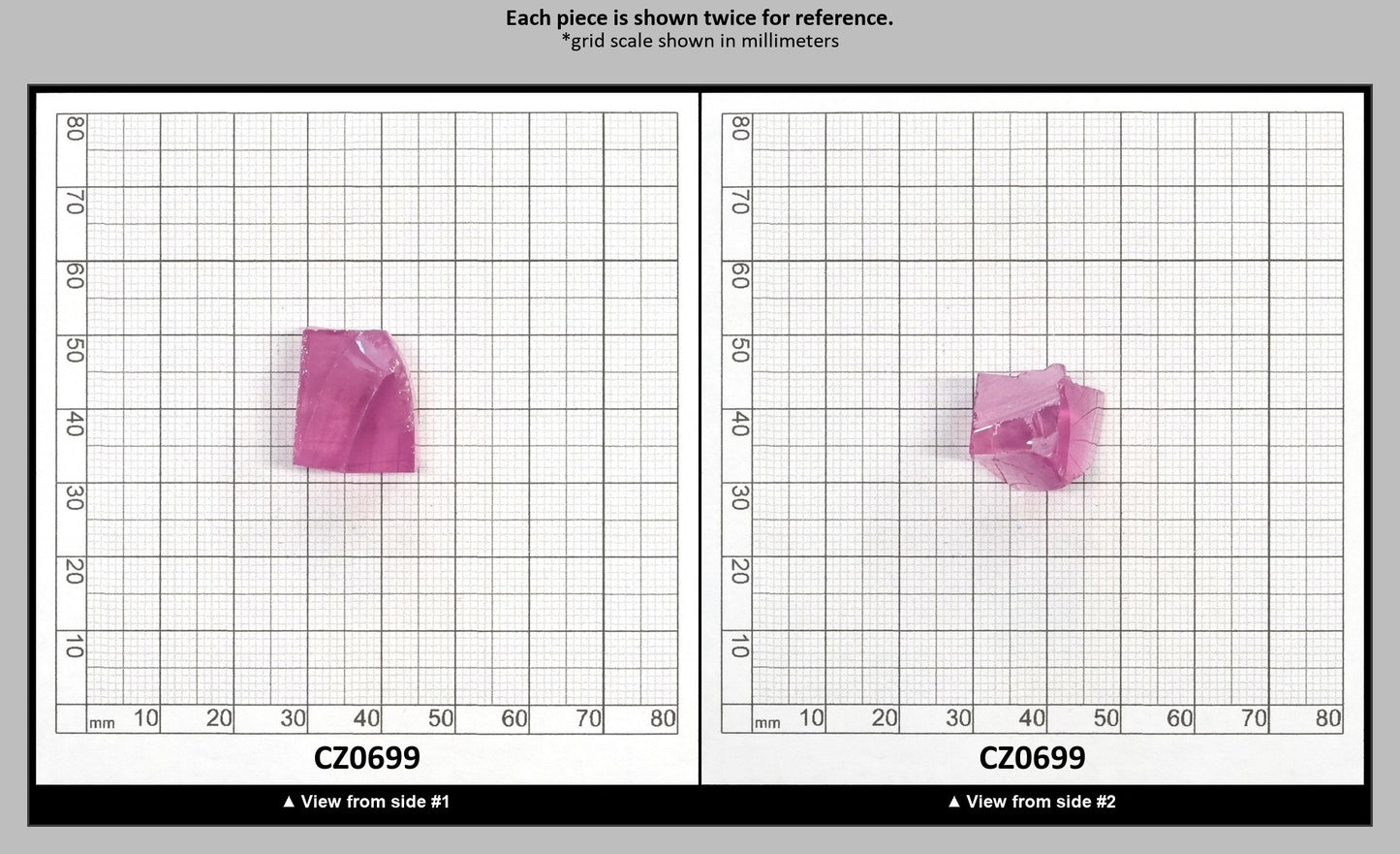 Rose Cubic Zirconia Faceting Rough for Gem Cutting - Various Sizes : CZ0699
