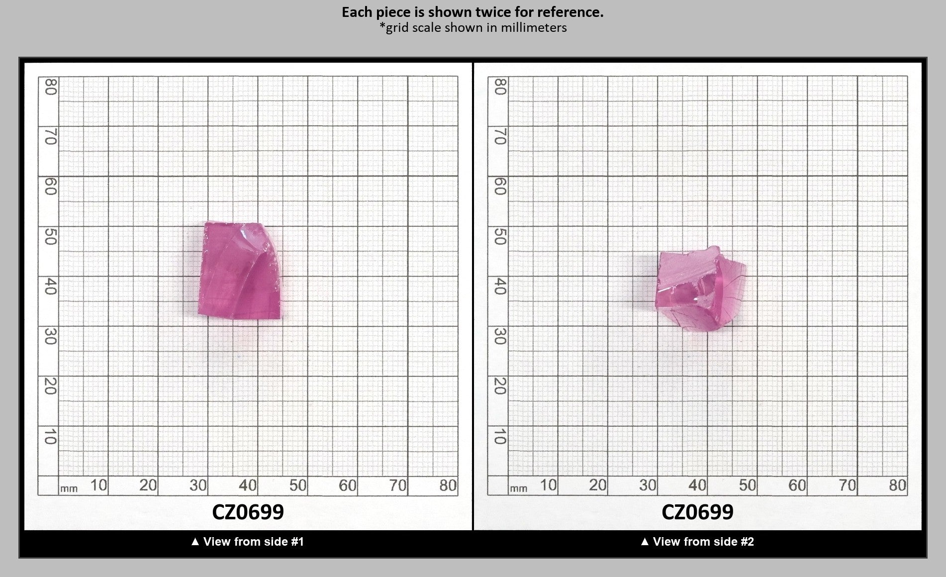 Rose Cubic Zirconia Faceting Rough for Gem Cutting - Various Sizes : CZ0699