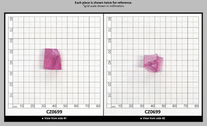 Rose Cubic Zirconia Faceting Rough for Gem Cutting - Various Sizes : CZ0699