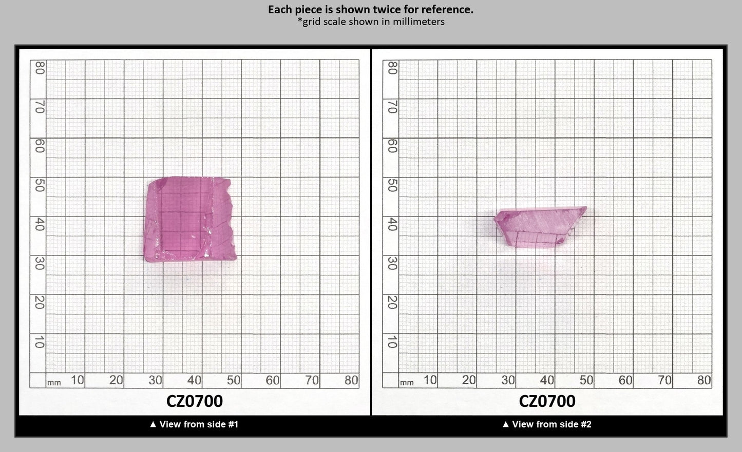 Rose Cubic Zirconia Faceting Rough for Gem Cutting - Various Sizes : CZ0700