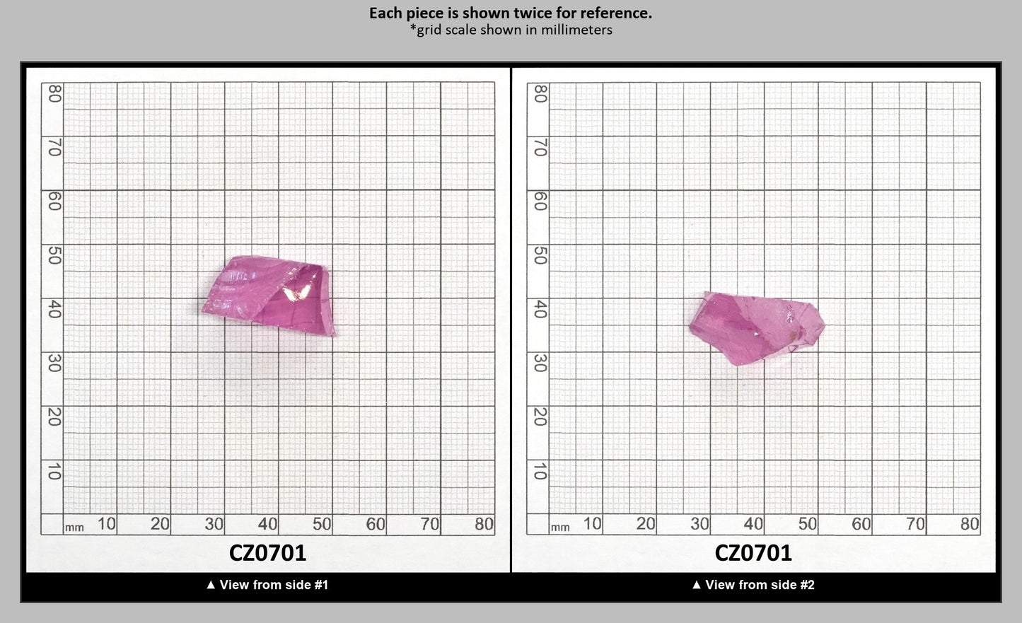 Rose Cubic Zirconia Faceting Rough for Gem Cutting - Various Sizes : CZ0701