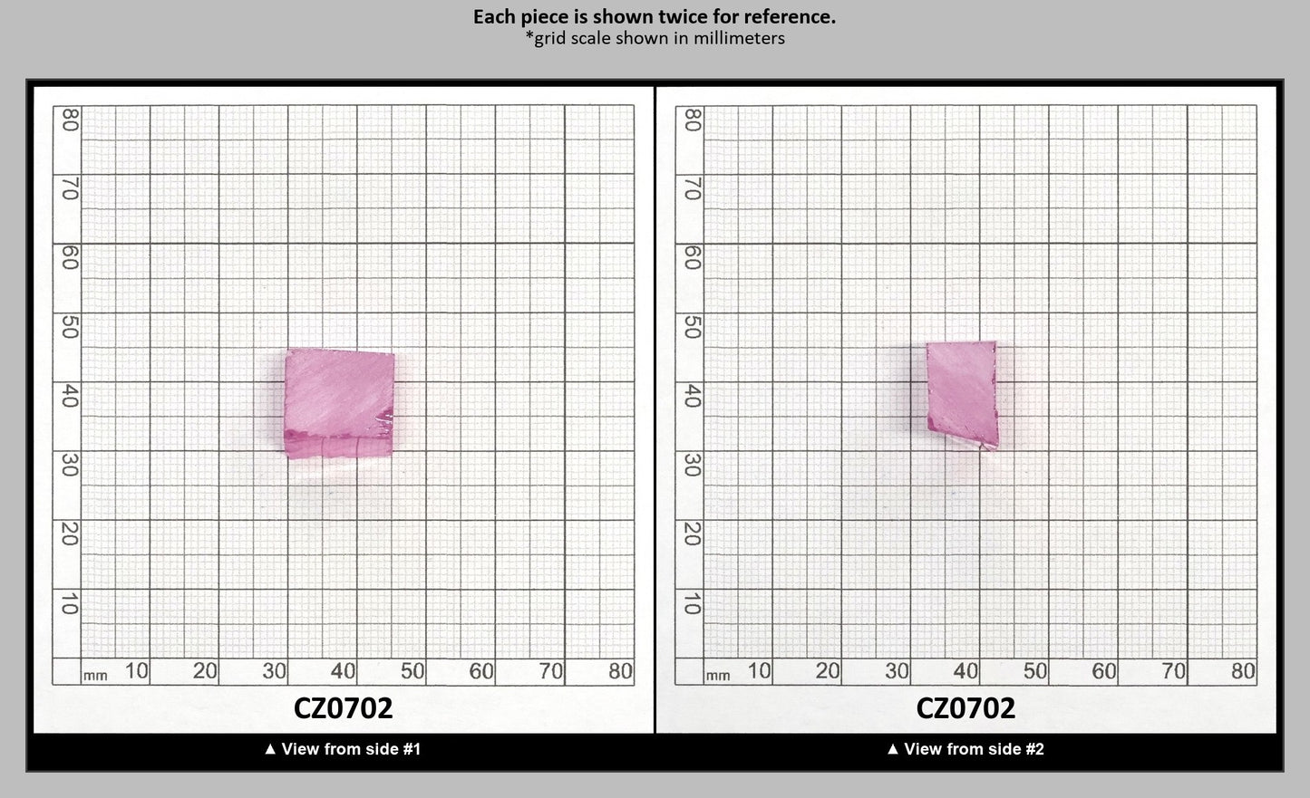 Rose Cubic Zirconia Faceting Rough for Gem Cutting - Various Sizes : CZ0702