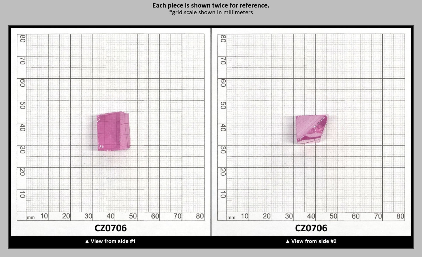 Rose Cubic Zirconia Faceting Rough for Gem Cutting - Various Sizes : CZ0706