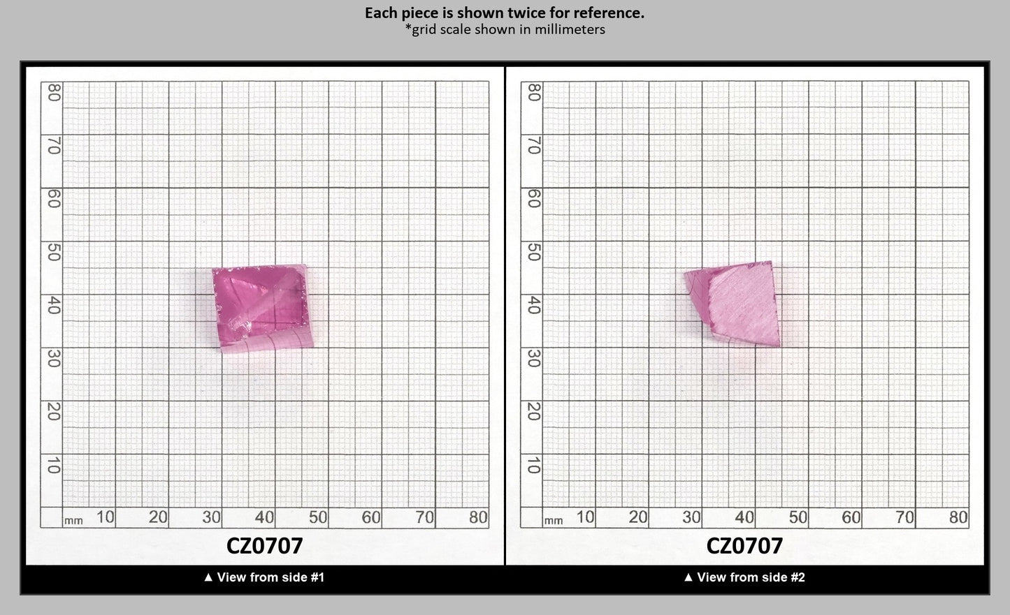 Rose Cubic Zirconia Faceting Rough for Gem Cutting - Various Sizes : CZ0707