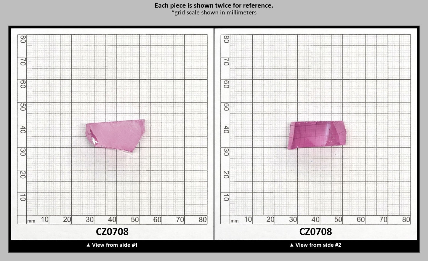 Rose Cubic Zirconia Faceting Rough for Gem Cutting - Various Sizes : CZ0708