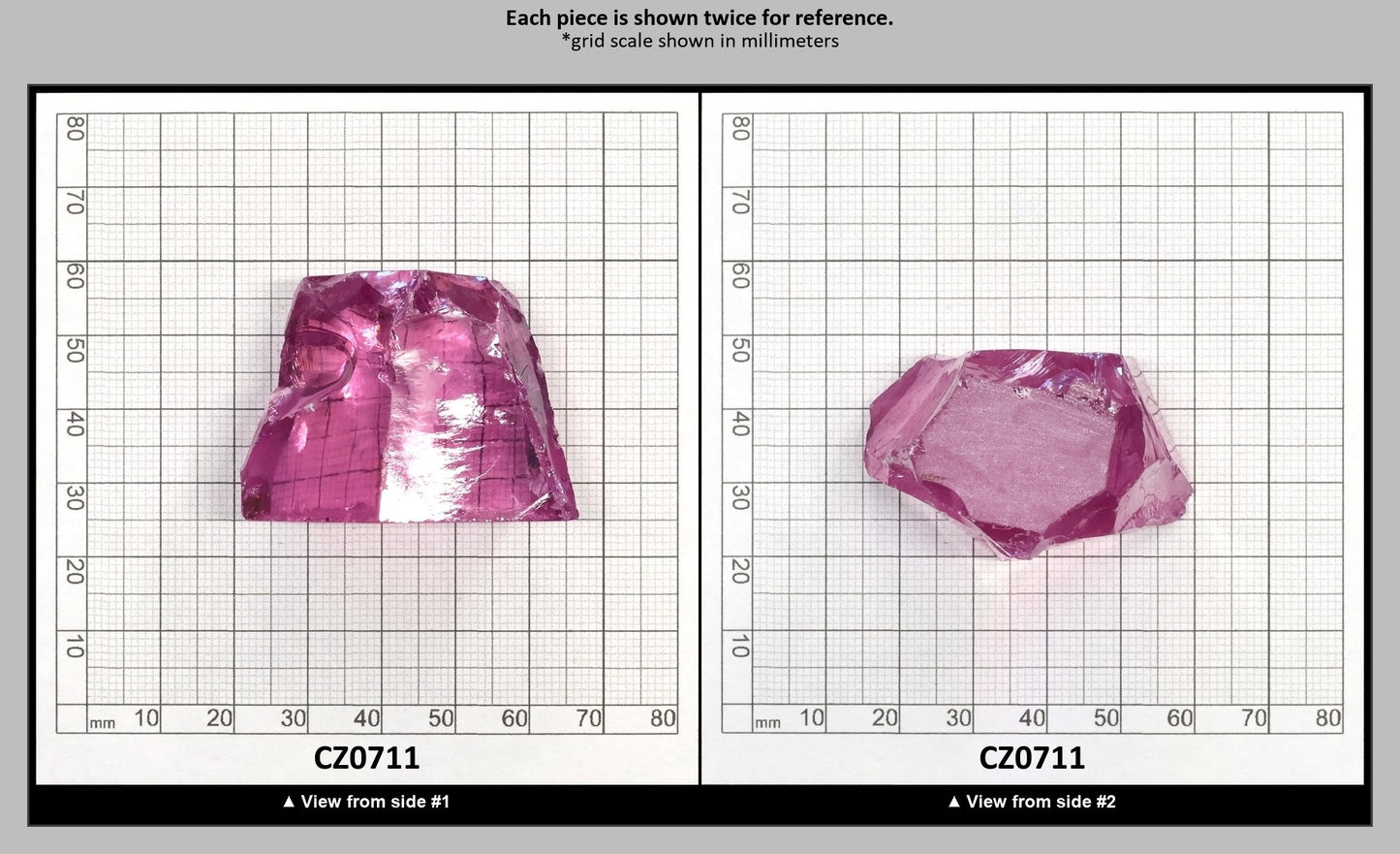 Rose Cubic Zirconia Faceting Rough for Gem Cutting - Various Sizes : CZ0711