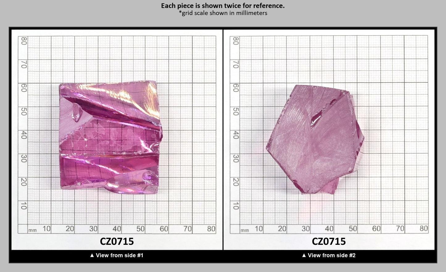Rose Cubic Zirconia Faceting Rough for Gem Cutting - Various Sizes : CZ0715