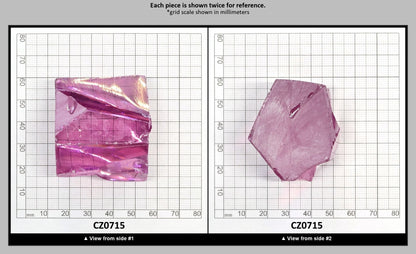 Rose Cubic Zirconia Faceting Rough for Gem Cutting - Various Sizes : CZ0715
