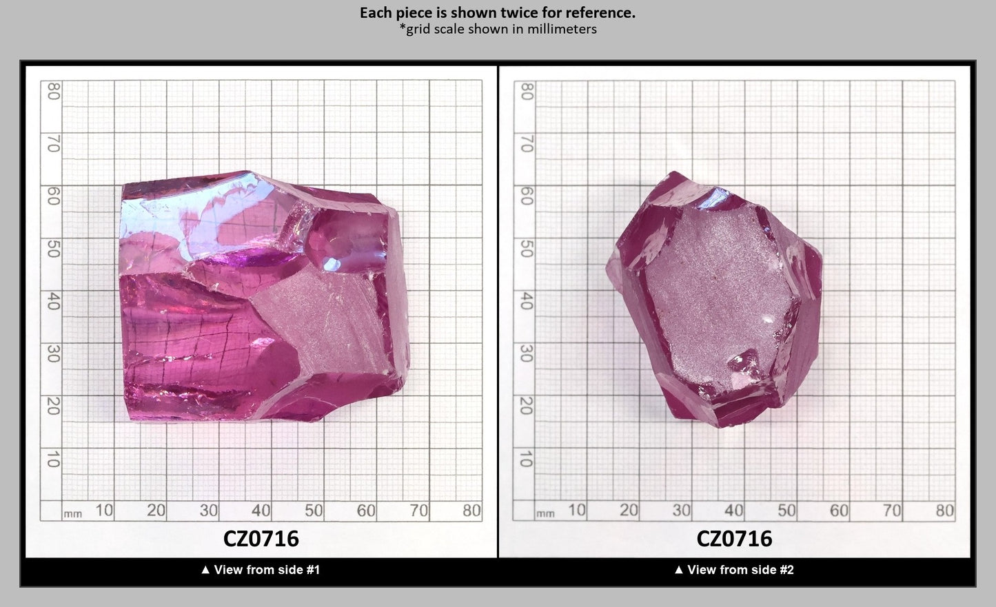 Rose Cubic Zirconia Faceting Rough for Gem Cutting - Various Sizes : CZ0716