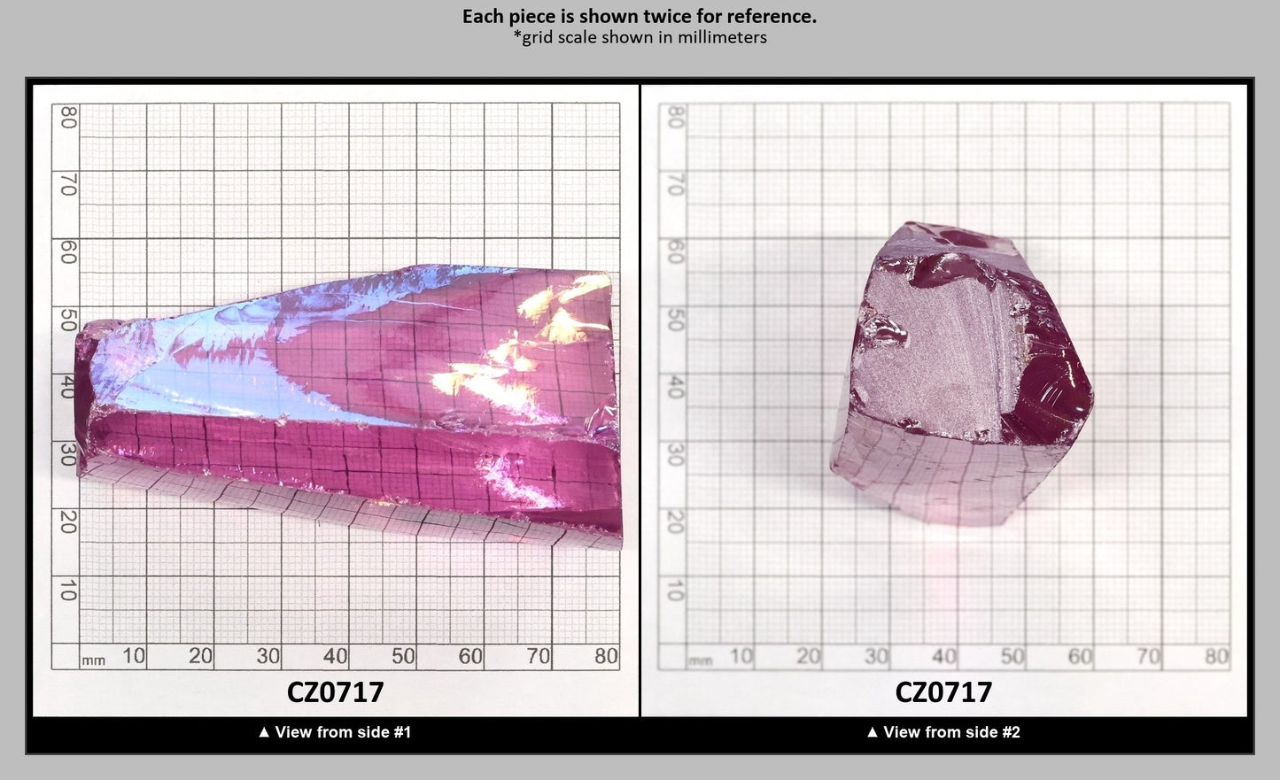 Rose Cubic Zirconia Faceting Rough for Gem Cutting - Various Sizes : CZ0717