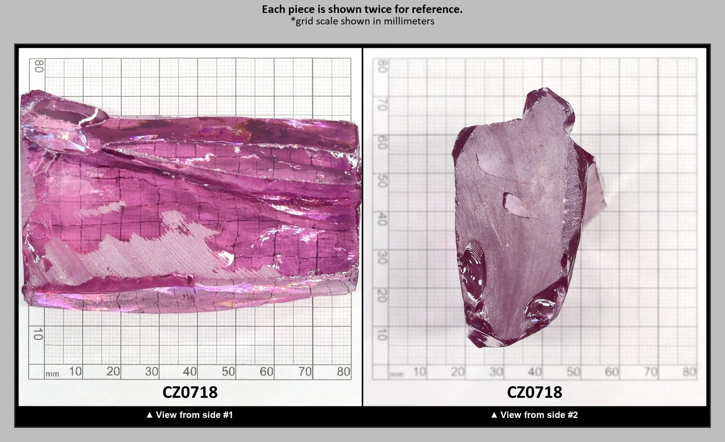 Rose Cubic Zirconia Faceting Rough for Gem Cutting - Various Sizes : CZ0718