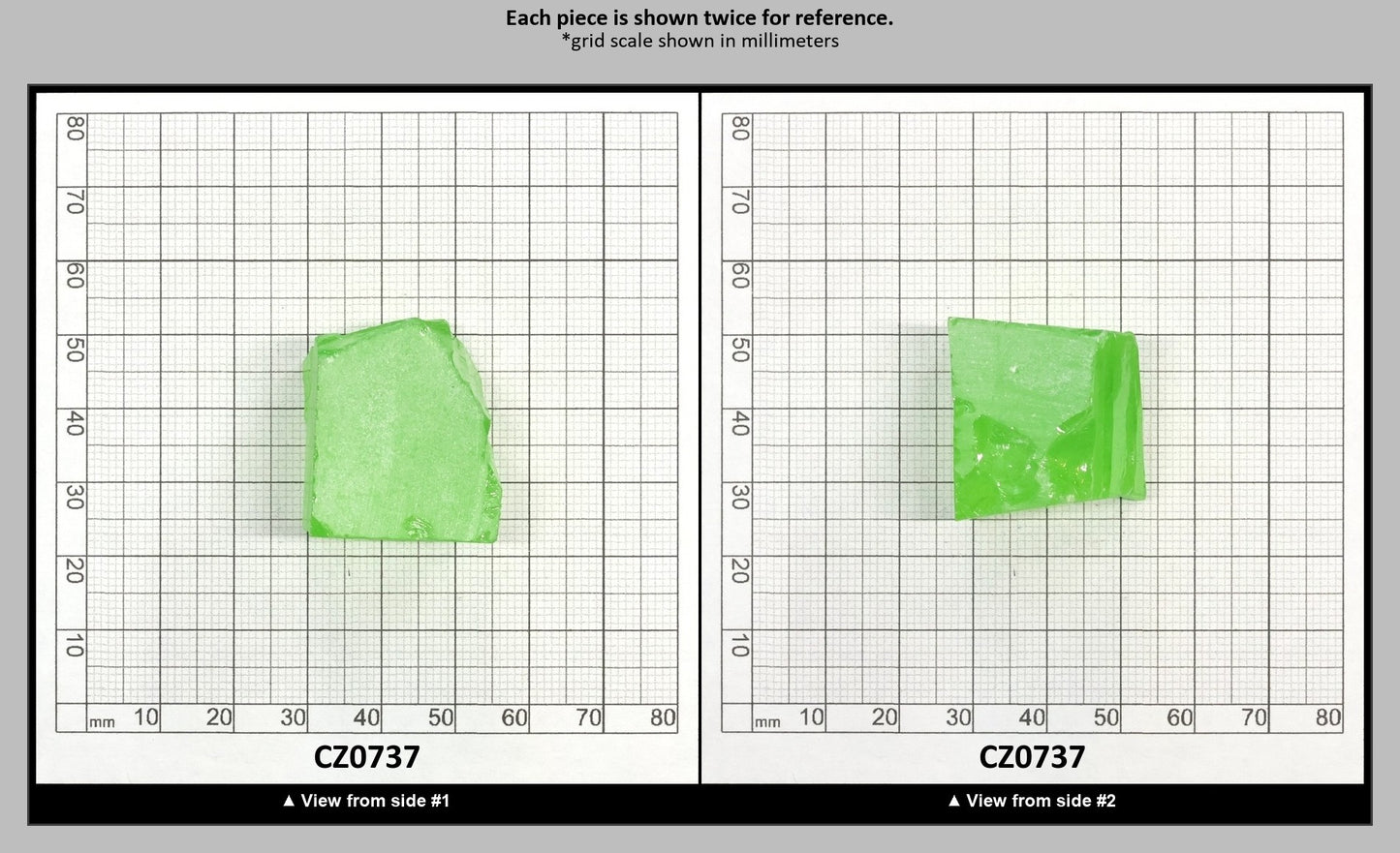 Green Apple Cubic Zirconia Faceting Rough for Gem Cutting - Various Sizes : CZ0737