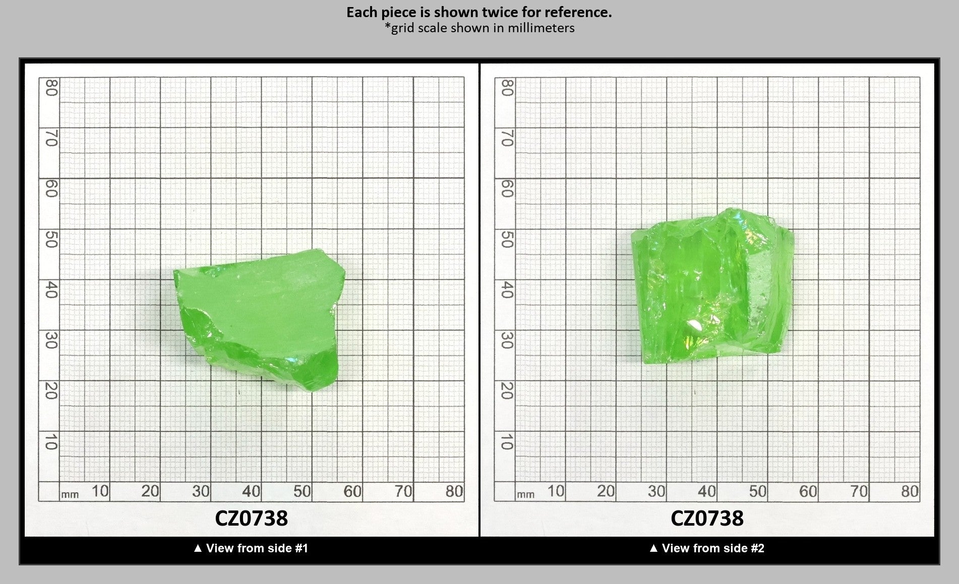 Green Apple Cubic Zirconia Faceting Rough for Gem Cutting - Various Sizes : CZ0738