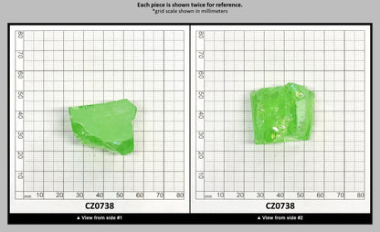 Green Apple Cubic Zirconia Faceting Rough for Gem Cutting - Various Sizes : CZ0738