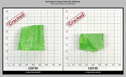 Green Apple Cubic Zirconia Faceting Rough for Gem Cutting - Various Sizes : CZ0739