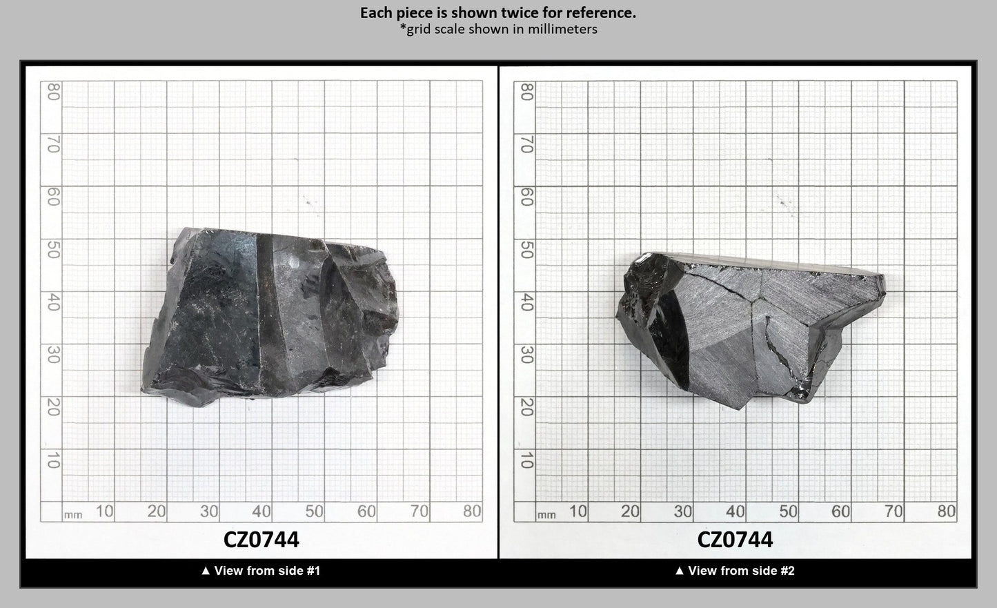 Black Cubic Zirconia Faceting Rough for Gem Cutting - Various Sizes : CZ0744