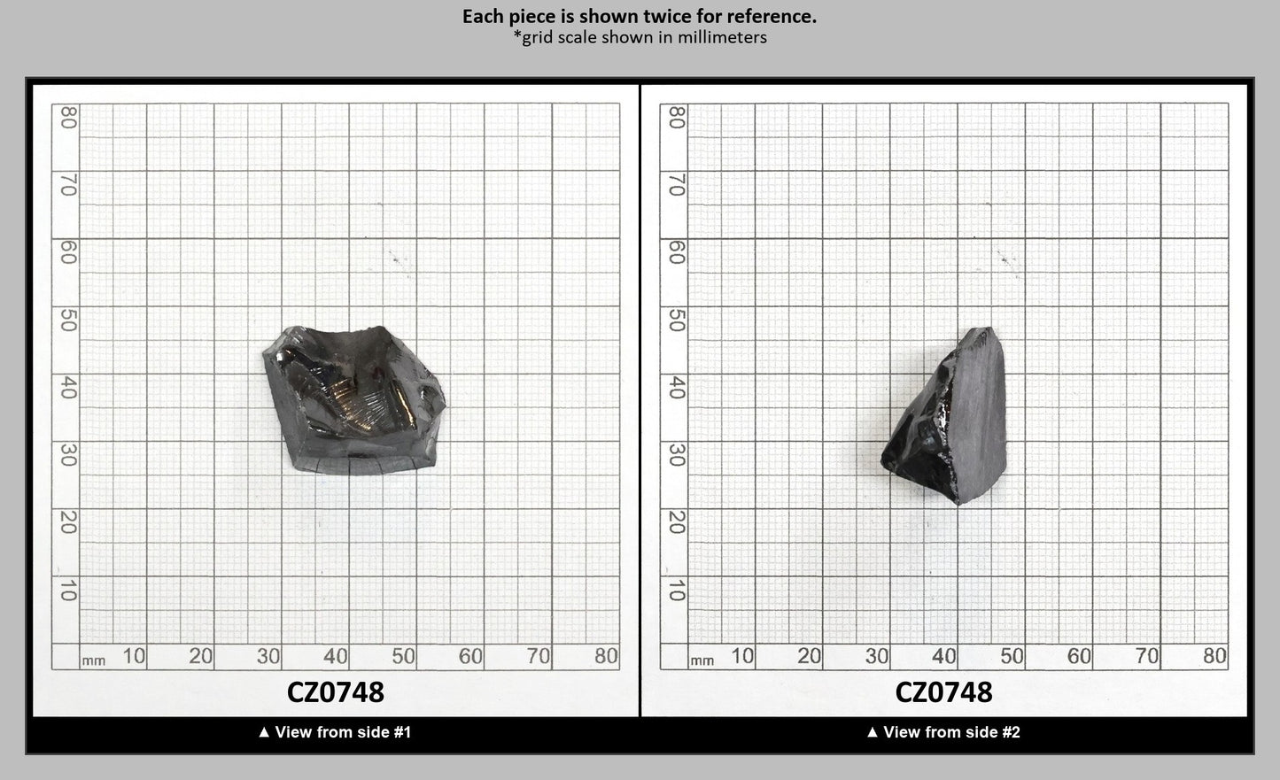 Black Cubic Zirconia Faceting Rough for Gem Cutting - Various Sizes : CZ0748