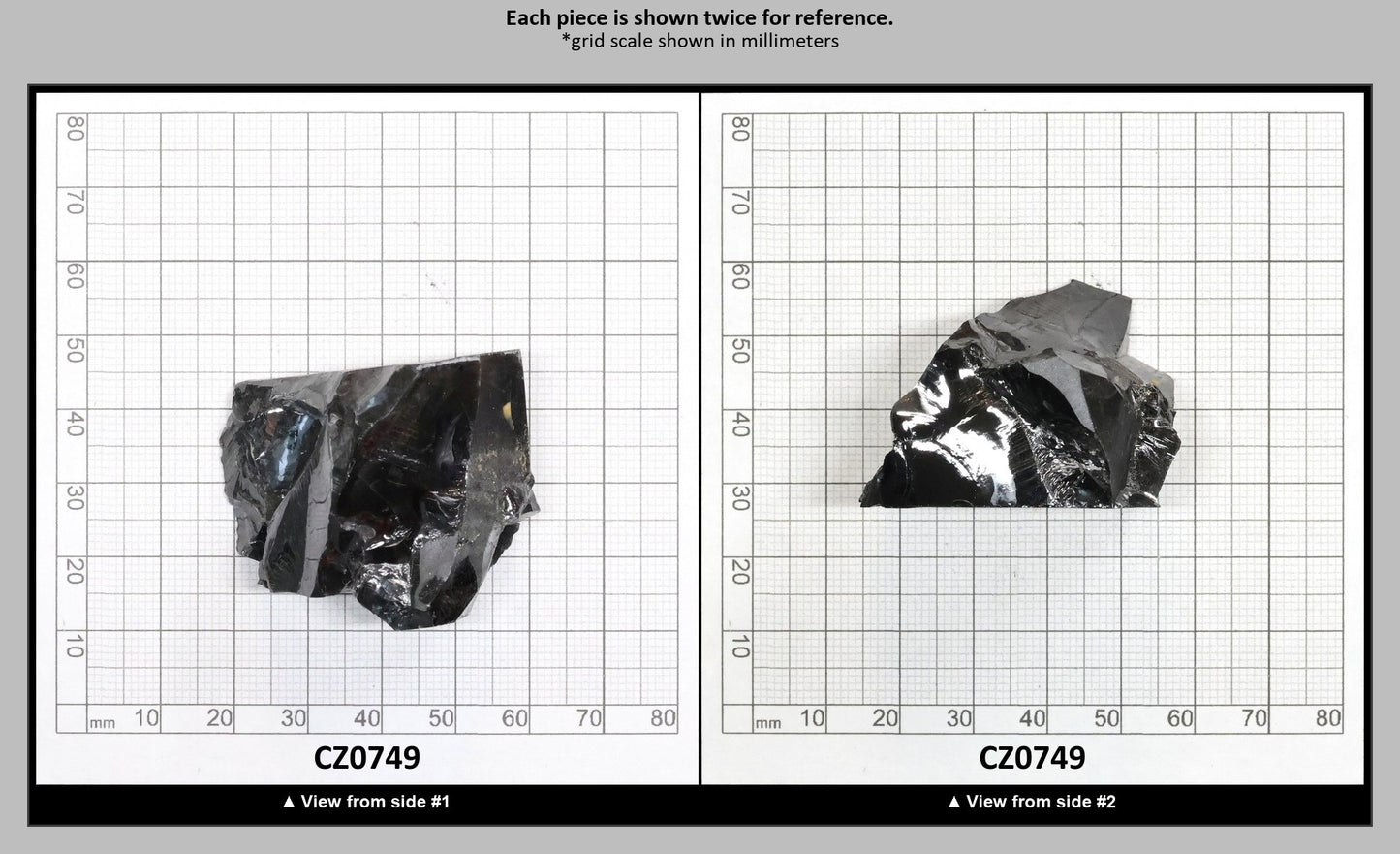 Black Cubic Zirconia Faceting Rough for Gem Cutting - Various Sizes : CZ0749