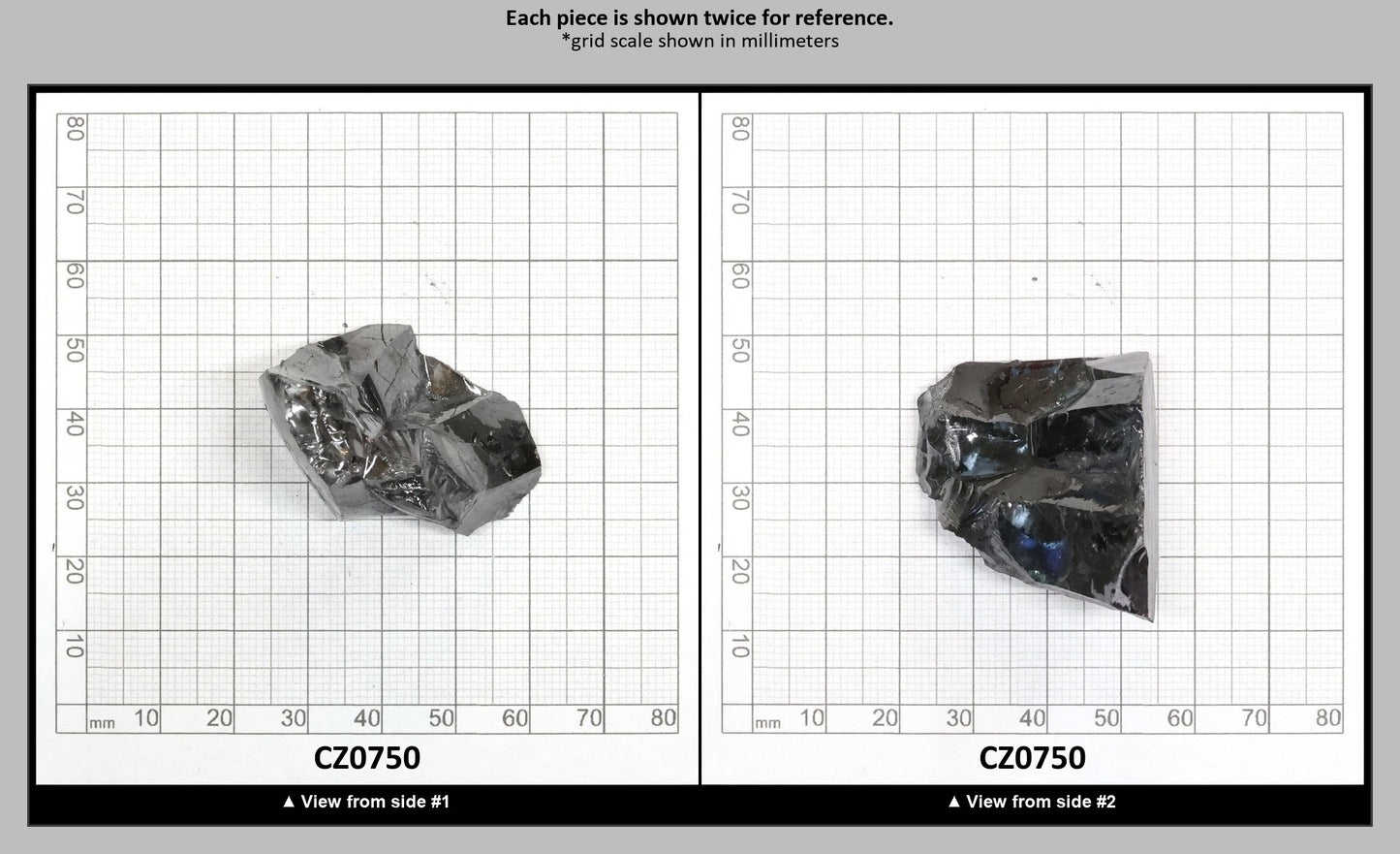 Black Cubic Zirconia Faceting Rough for Gem Cutting - Various Sizes : CZ0750