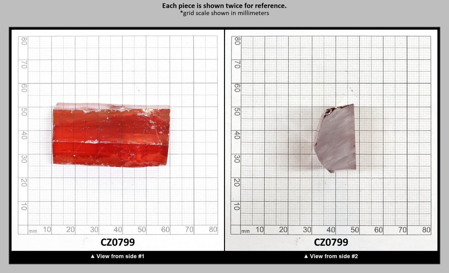 Red Cubic Zirconia Faceting Rough for Gem Cutting - Various Sizes : CZ0799