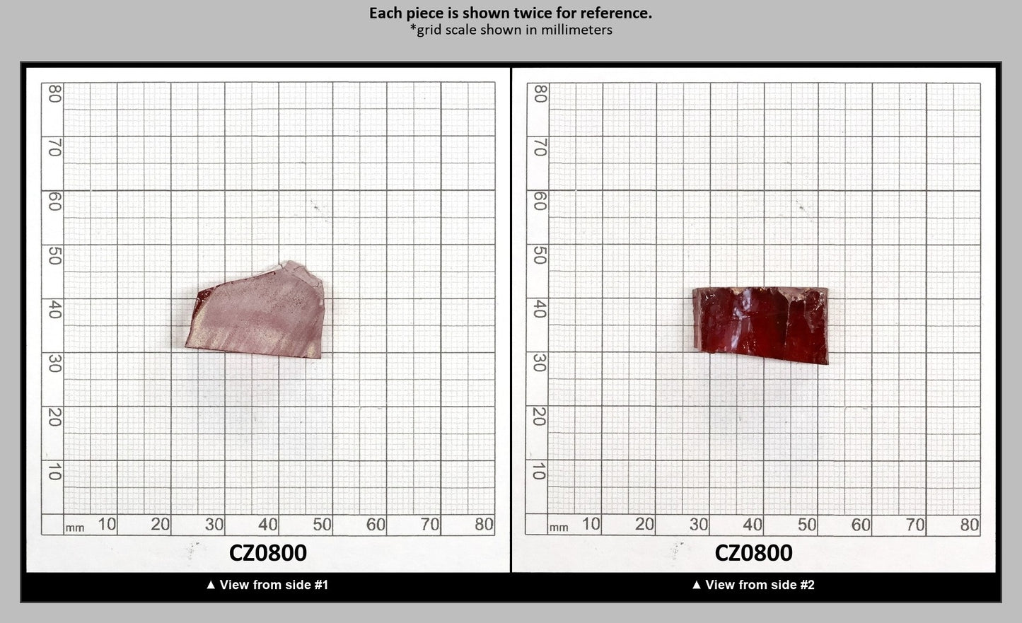 Red Cubic Zirconia Faceting Rough for Gem Cutting - Various Sizes : CZ0800