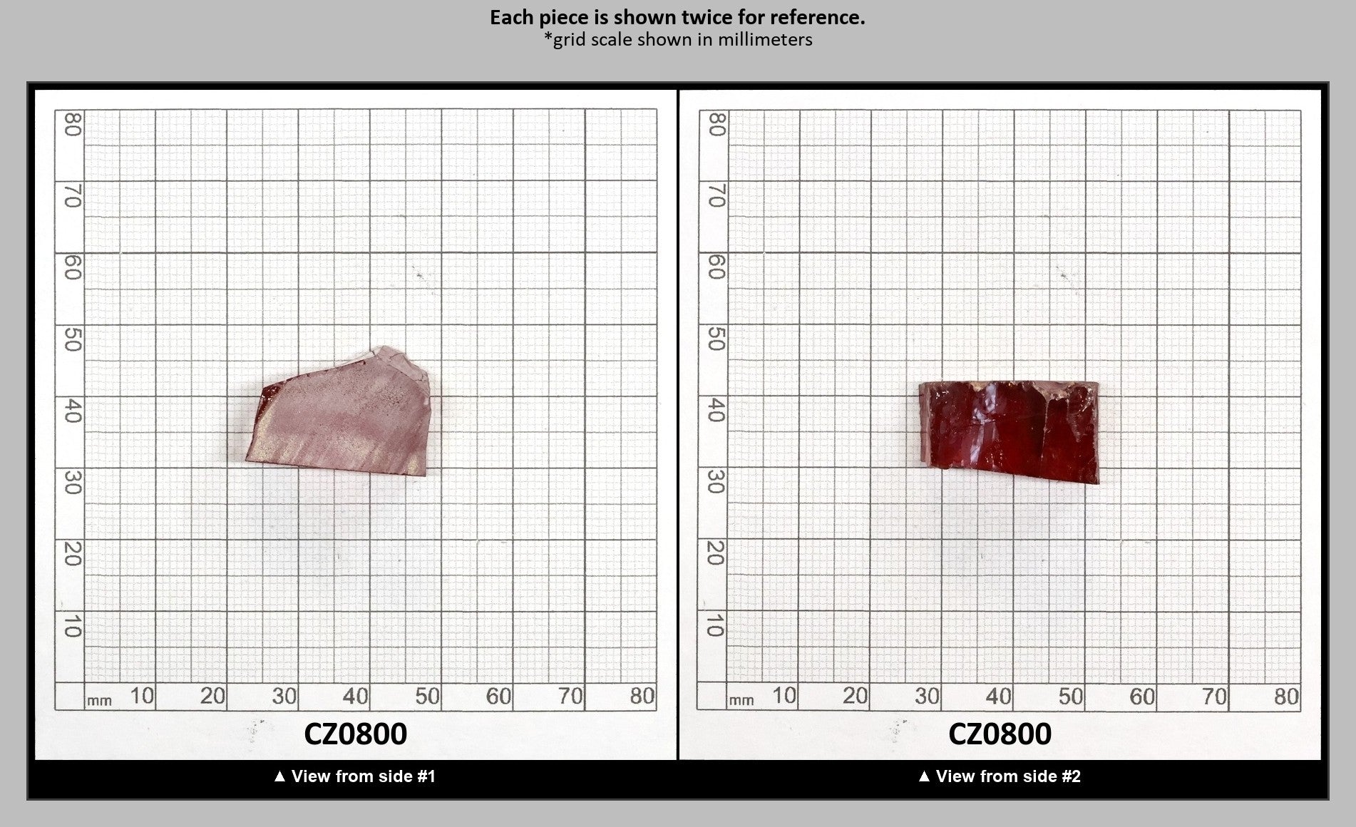Red Cubic Zirconia Faceting Rough for Gem Cutting - Various Sizes : CZ0800