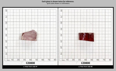 Red Cubic Zirconia Faceting Rough for Gem Cutting - Various Sizes : CZ0800
