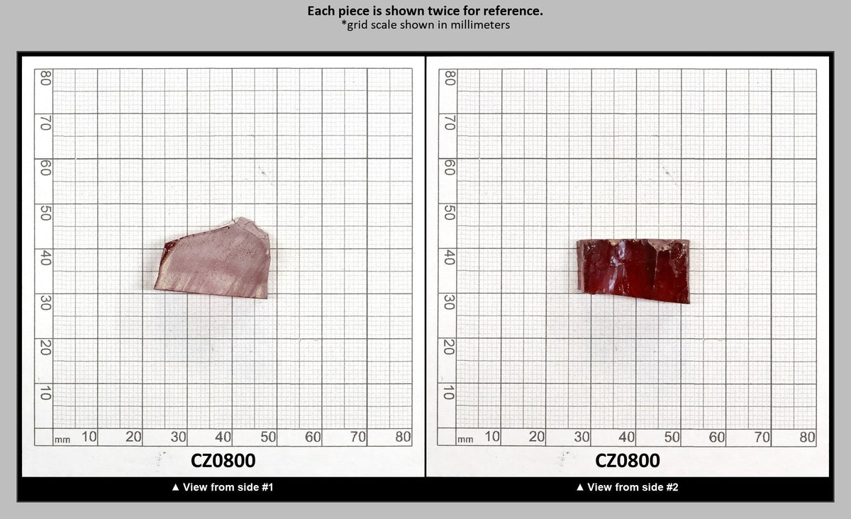 Red Cubic Zirconia Faceting Rough for Gem Cutting - Various Sizes : CZ0800