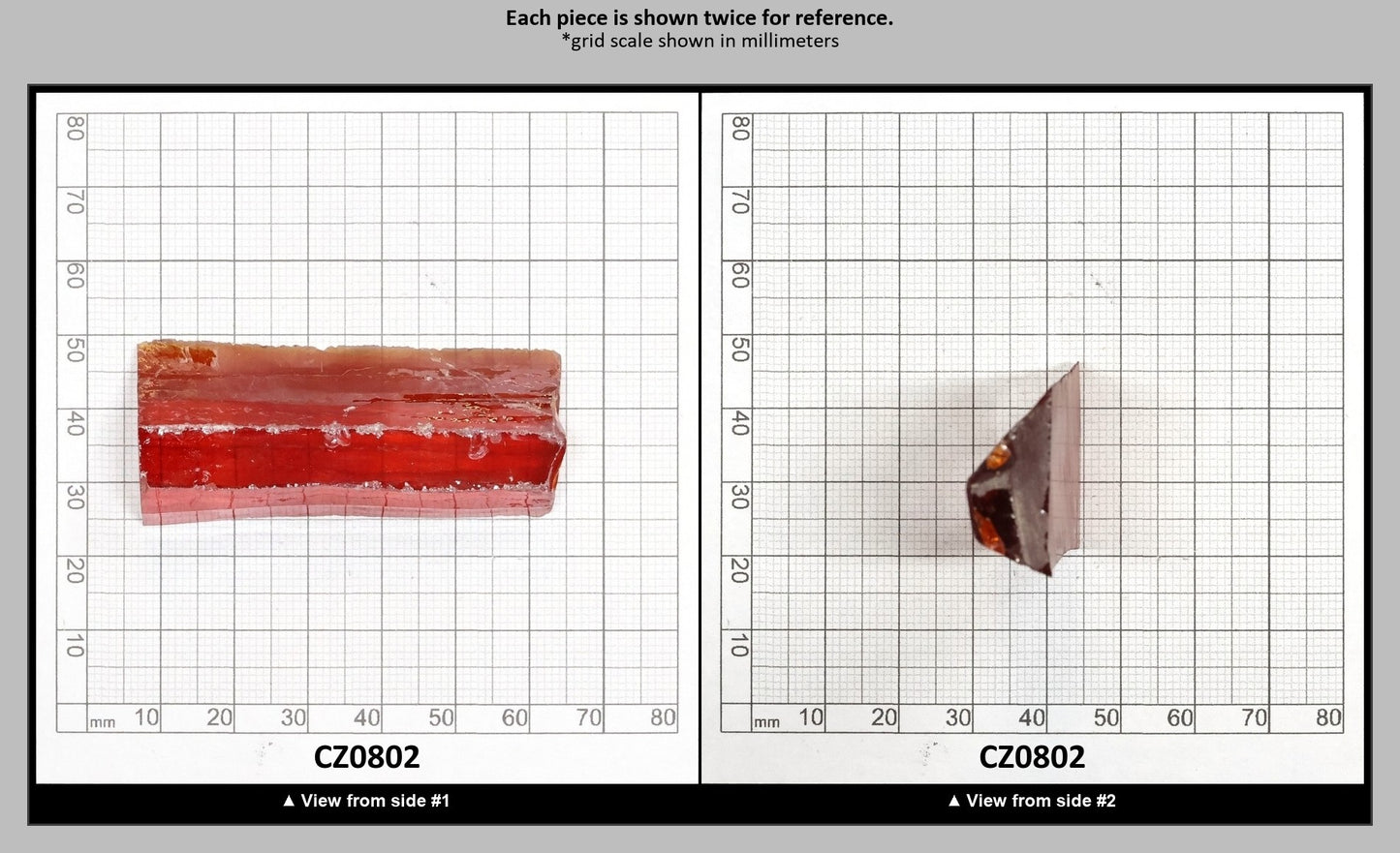 Red Cubic Zirconia Faceting Rough for Gem Cutting - Various Sizes : CZ0802