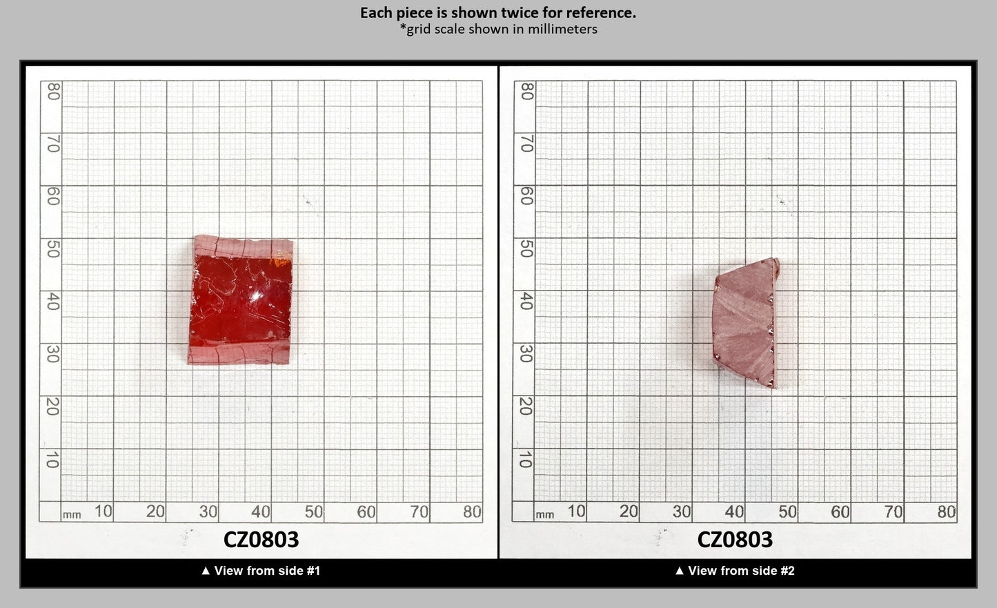 Red Cubic Zirconia Faceting Rough for Gem Cutting - Various Sizes : CZ0803