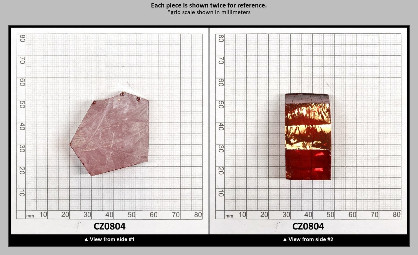 Red Cubic Zirconia Faceting Rough for Gem Cutting - Various Sizes : CZ0804