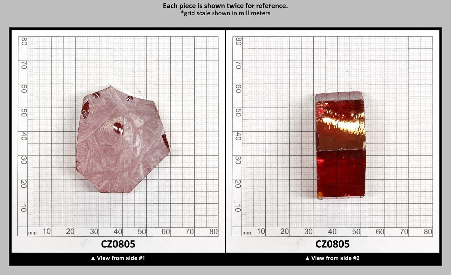 Red Cubic Zirconia Faceting Rough for Gem Cutting - Various Sizes : CZ0805
