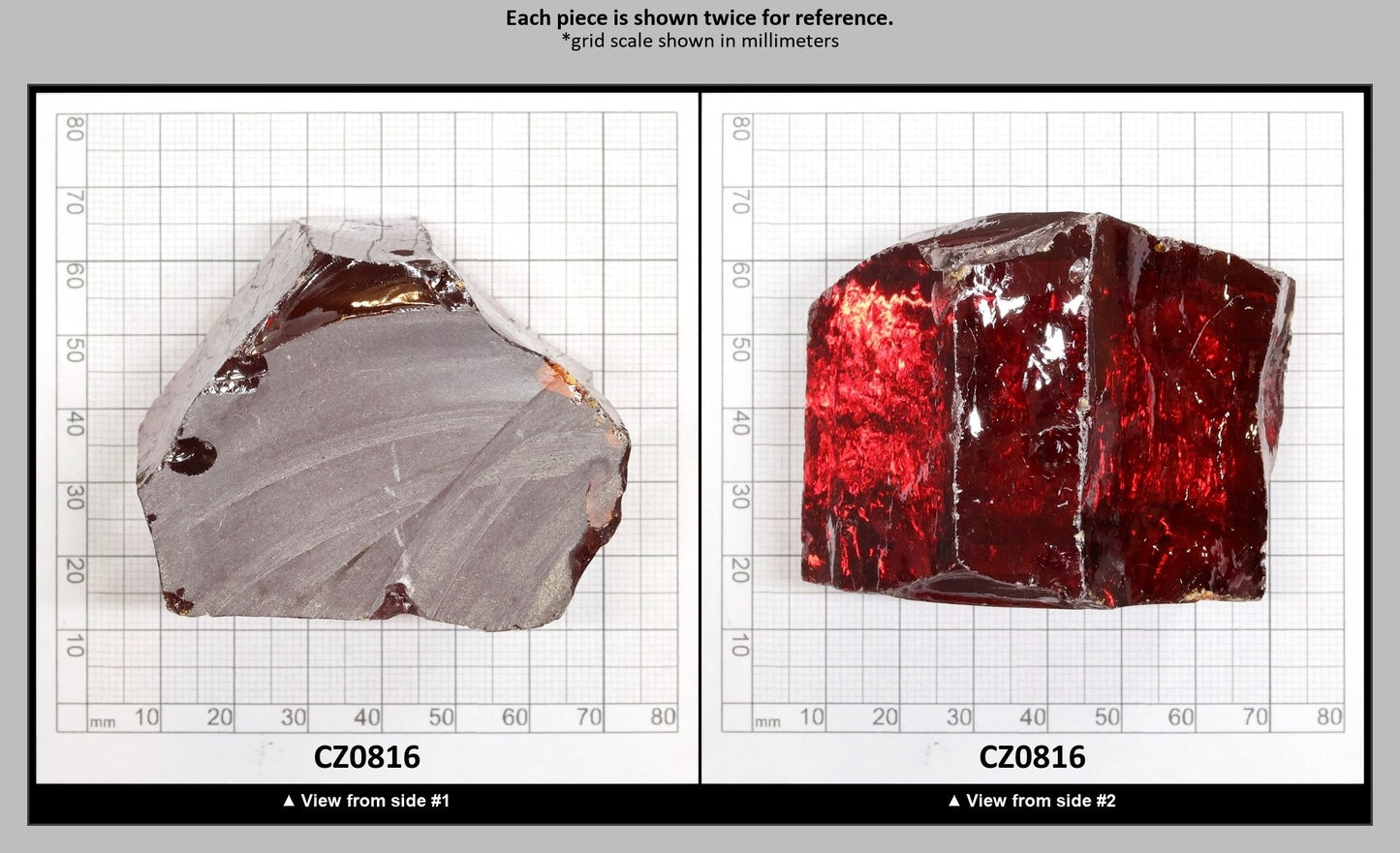 Red Cubic Zirconia Faceting Rough for Gem Cutting - Various Sizes : CZ0816