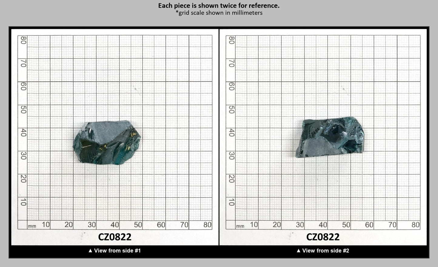 Teal Cubic Zirconia Faceting Rough for Gem Cutting - Various Sizes : CZ0822
