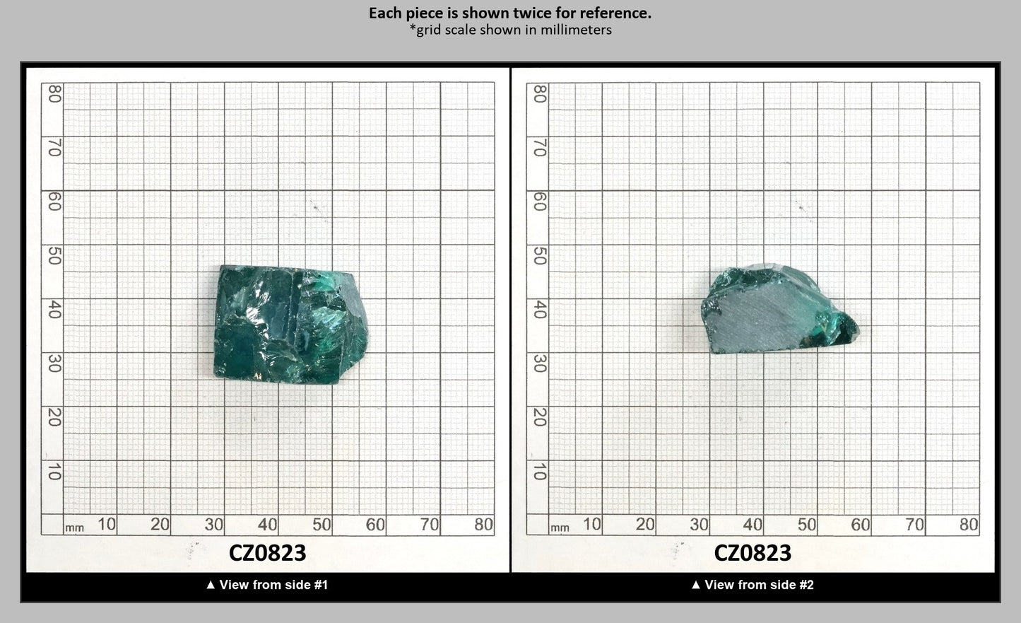 Teal Cubic Zirconia Faceting Rough for Gem Cutting - Various Sizes : CZ0823