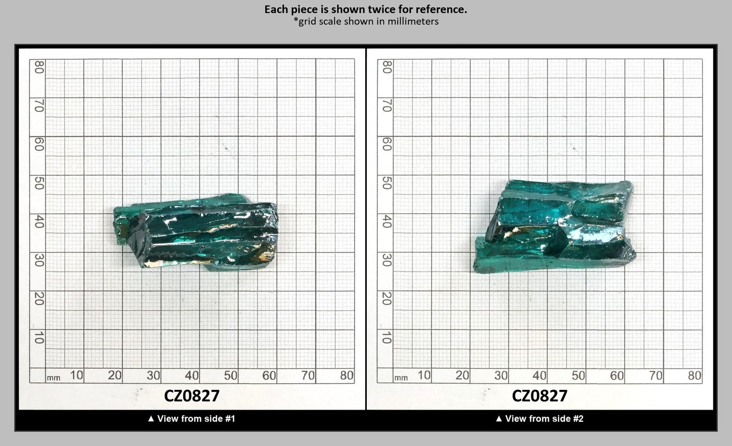 Teal Cubic Zirconia Faceting Rough for Gem Cutting - Various Sizes : CZ0827