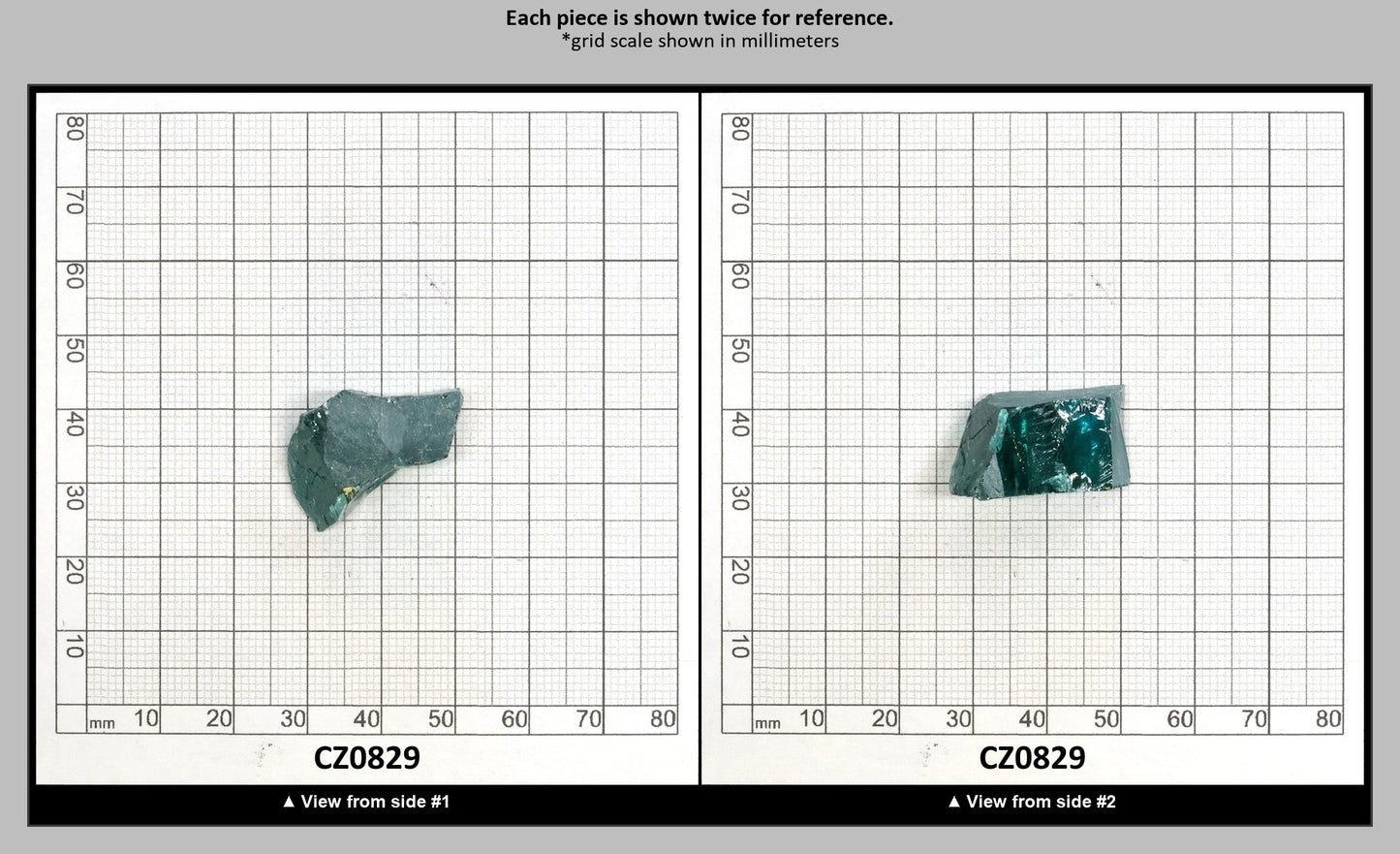 Teal Cubic Zirconia Faceting Rough for Gem Cutting - Various Sizes : CZ0829