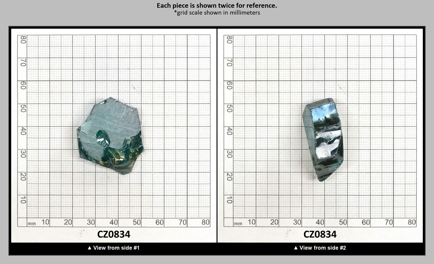 Teal Cubic Zirconia Faceting Rough for Gem Cutting - Various Sizes : CZ0834
