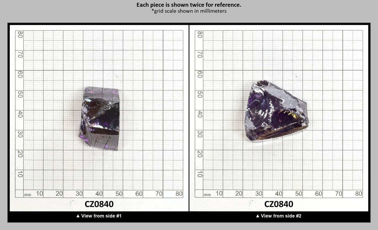 Dark Amethyst Cubic Zirconia Faceting Rough for Gem Cutting - Various Sizes : CZ0840